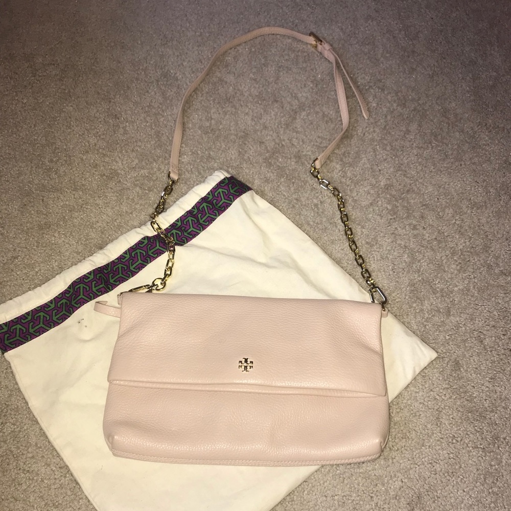 Tory Burch Dust Pink Convertible Crossover Purse